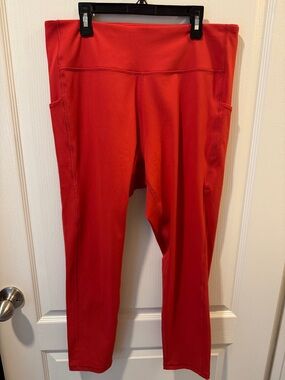 tek gear Bright Red High-Waist Leggings with Side Pockets